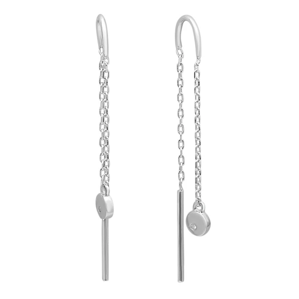Серьги-продевки из серебра 925 пробы 1