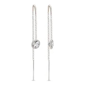 Серьги с фианитом из серебра 925 пробы