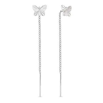 Серьги-продевки из серебра 925 пробы