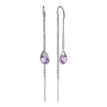 Серьги с фианитами из серебра 925 пробы