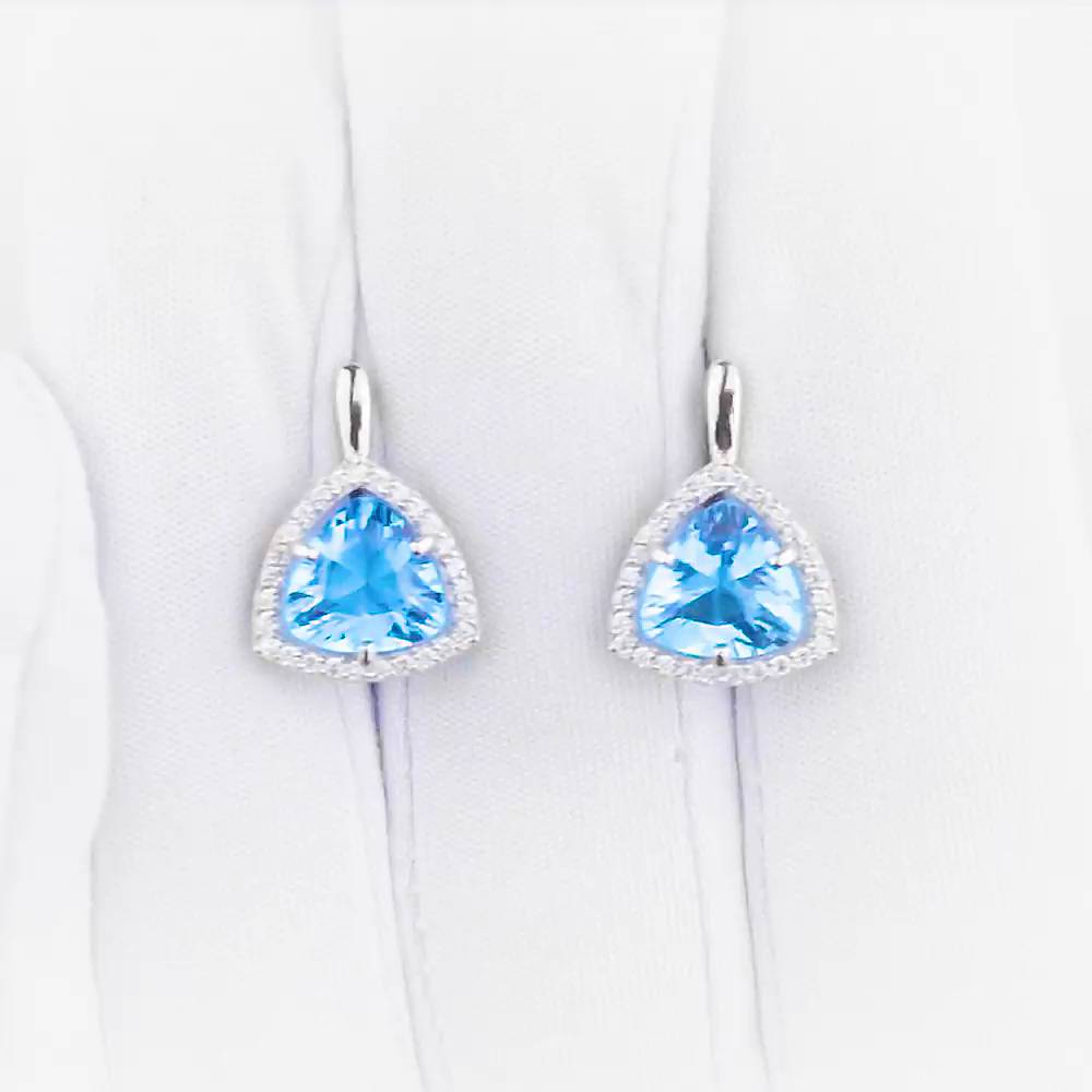 Серьги с фианитами из серебра 925 пробы 1