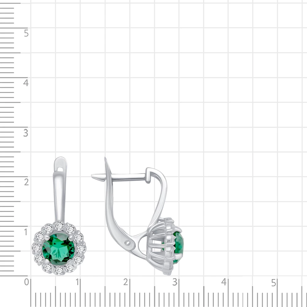 Серьги с фианитами из серебра 925 пробы