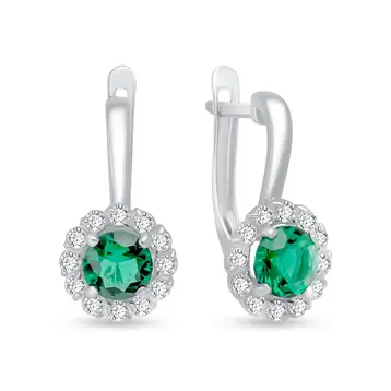 Серьги с фианитами из серебра 925 пробы