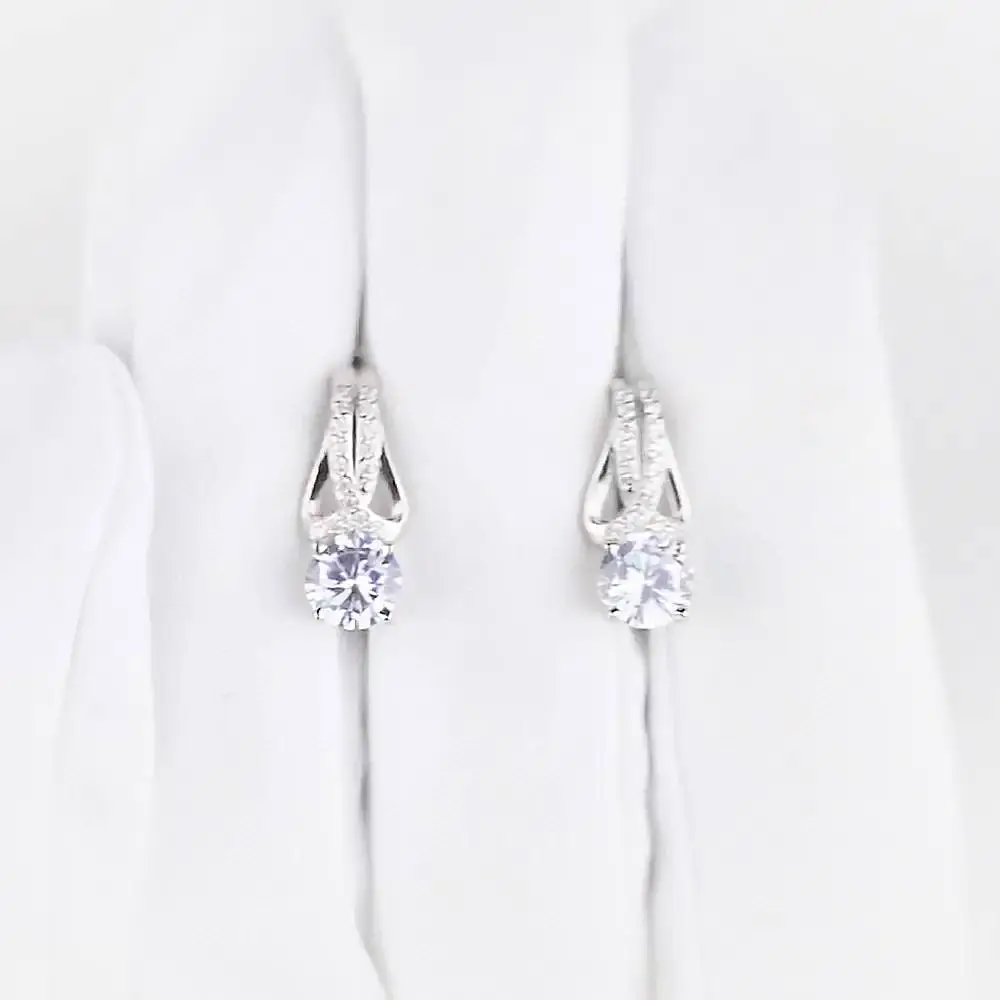 Серьги с фианитами из серебра 925 пробы 2
