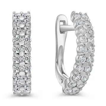 Серьги с фианитами из серебра 925 пробы