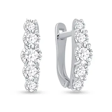 Серьги с фианитами из серебра 925 пробы