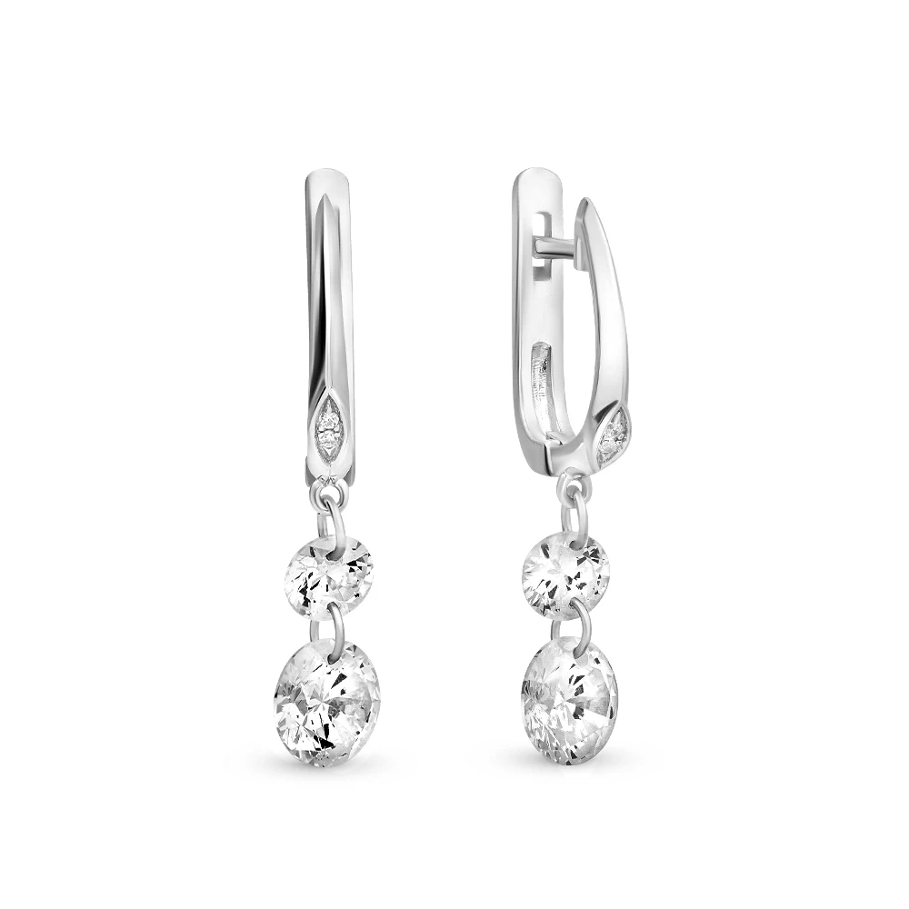 Серьги с цирконами из серебра 925 пробы 1