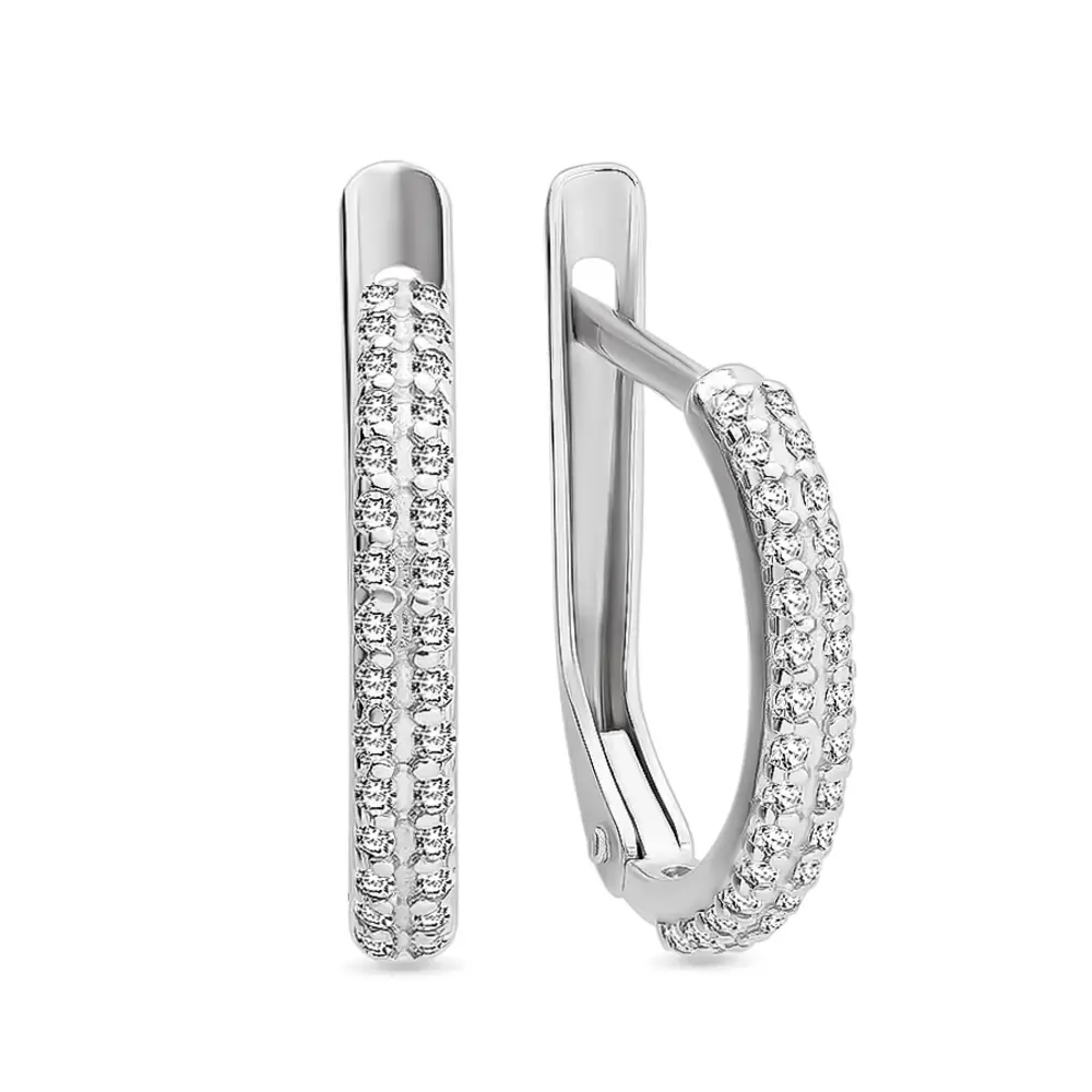 Серьги с фианитами из серебра 925 пробы 1
