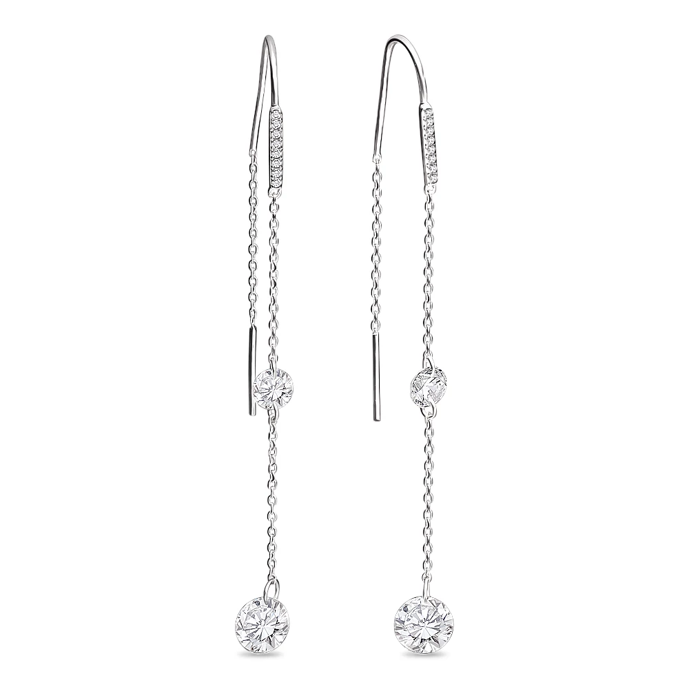 Серьги с цирконами из серебра 925 пробы 1