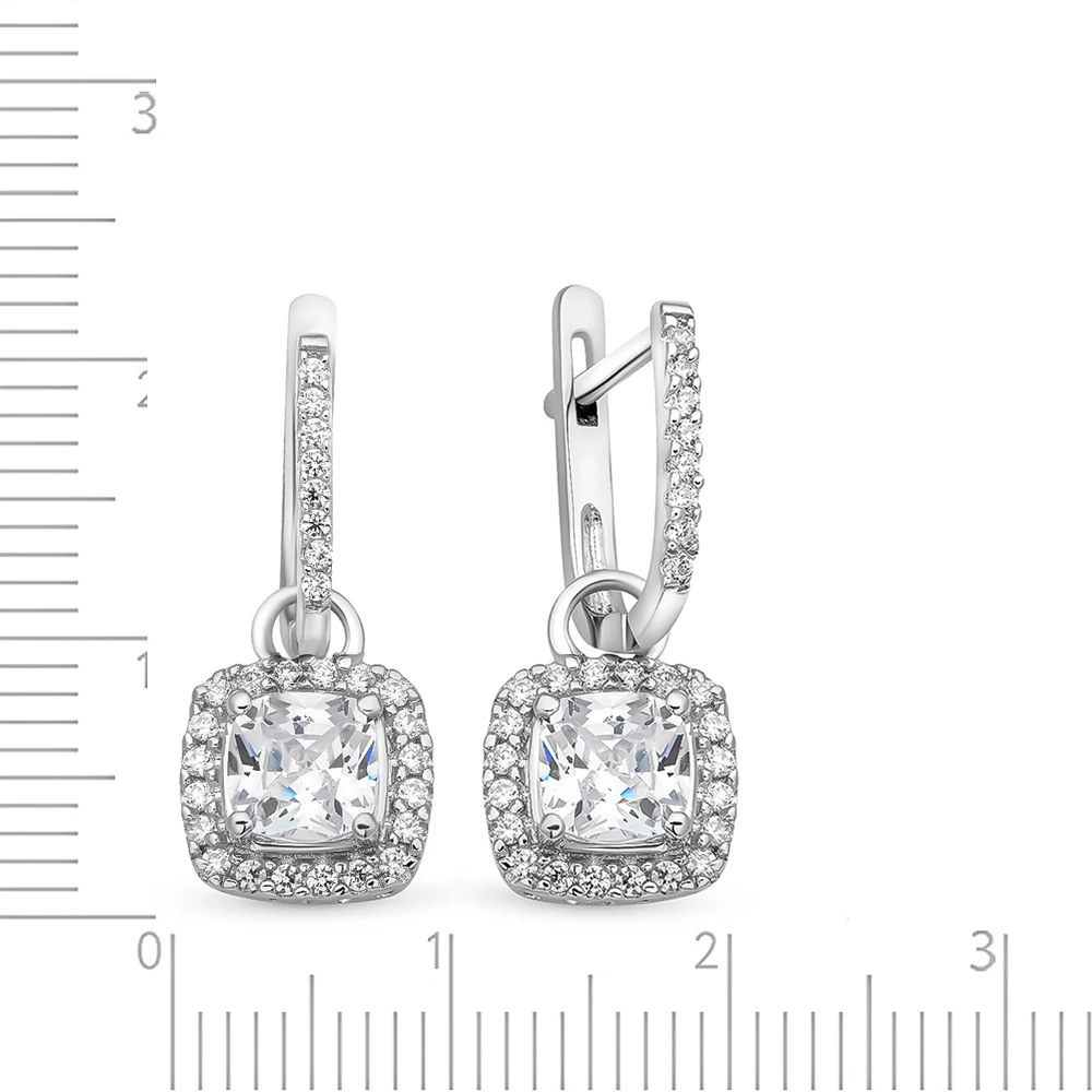 Серьги с фианитами из серебра 925 пробы 2