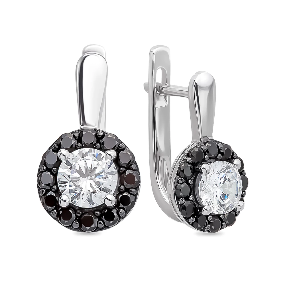 Серьги с фианитами из серебра 925 пробы 1