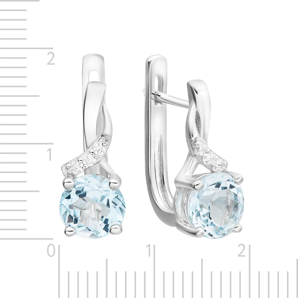 Серьги с фианитами из серебра 925 пробы 2