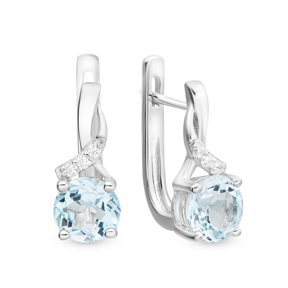 Серьги с фианитами из серебра 925 пробы 1