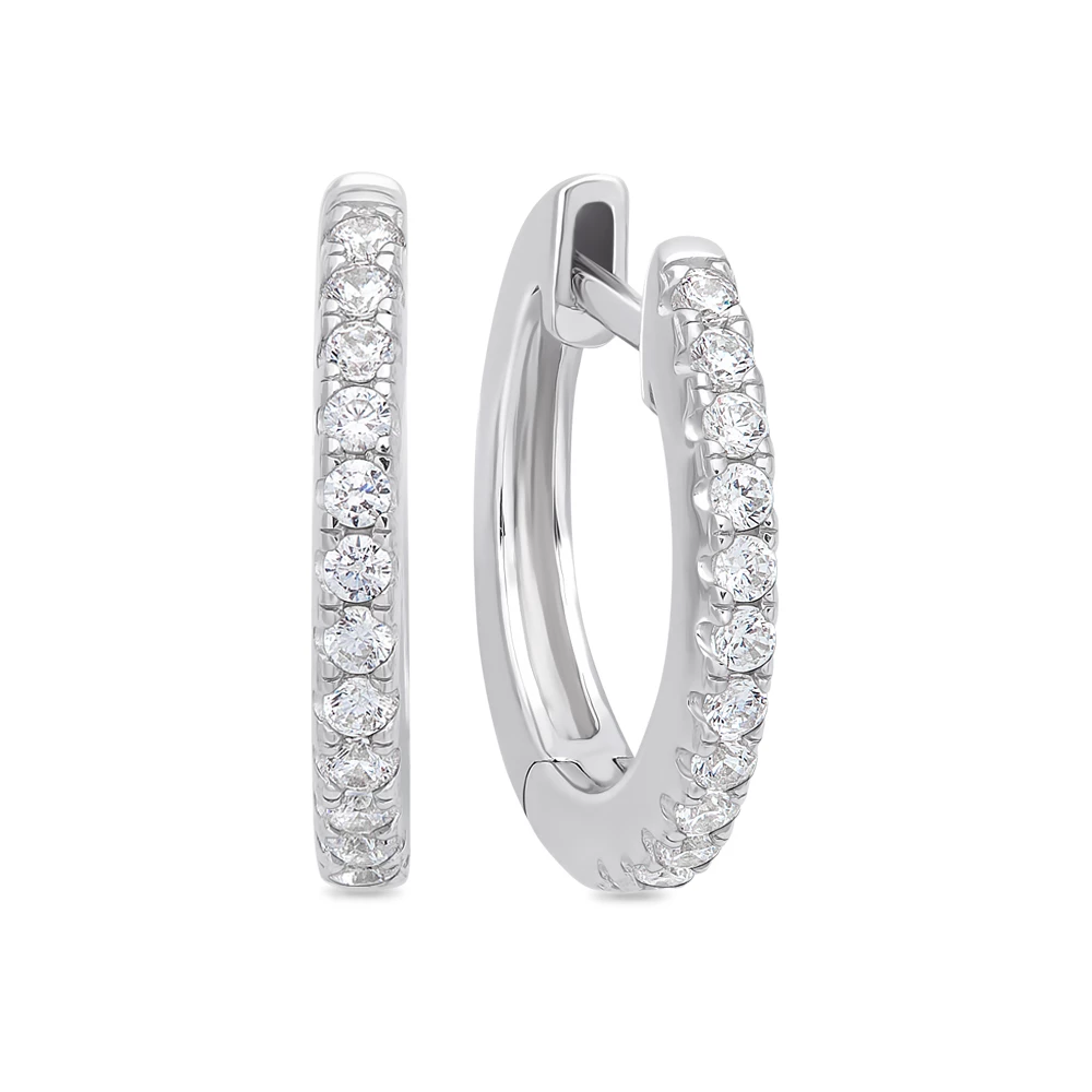 Серьги с фианитами из серебра 925 пробы 1