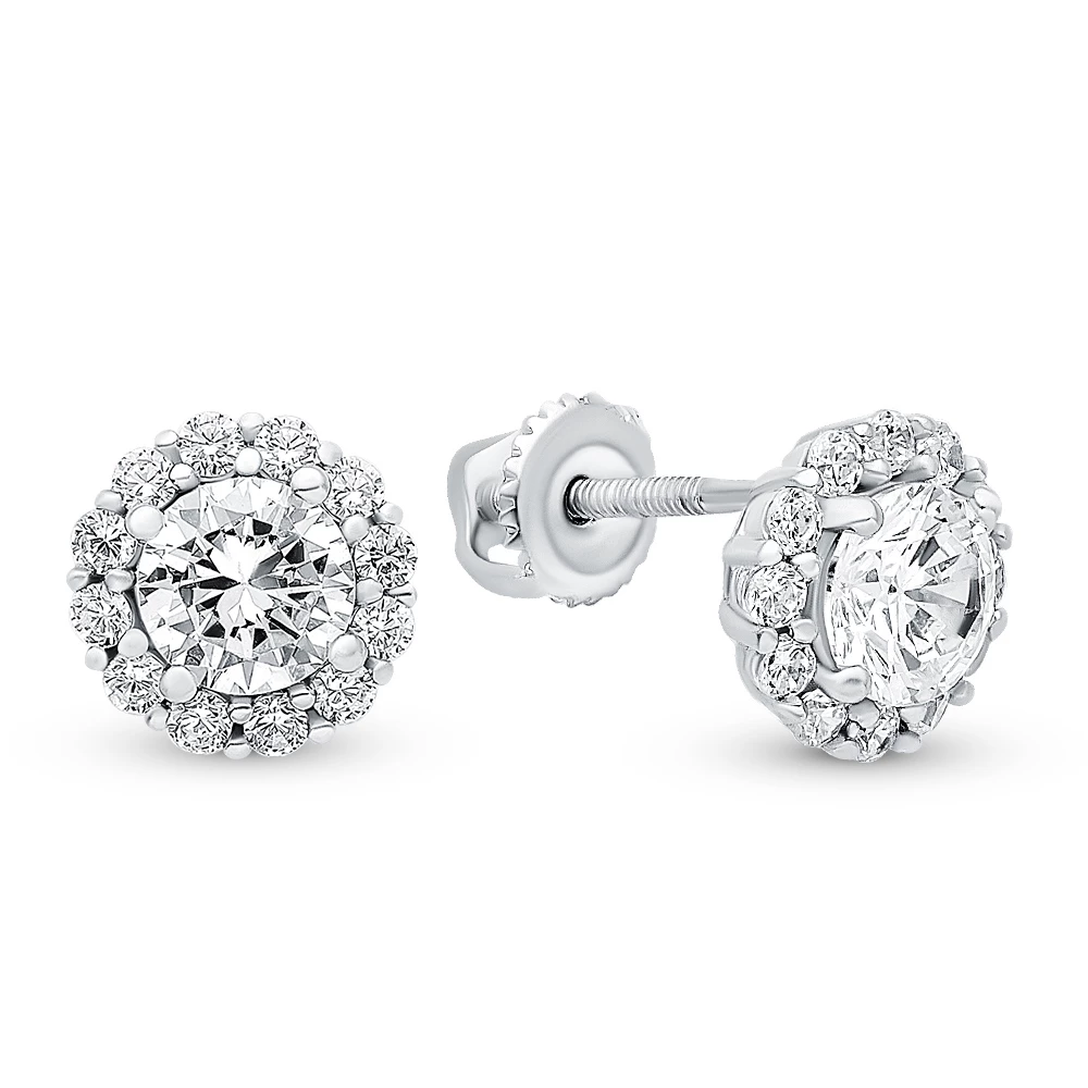 Серьги с цирконом из серебра 925 пробы 1