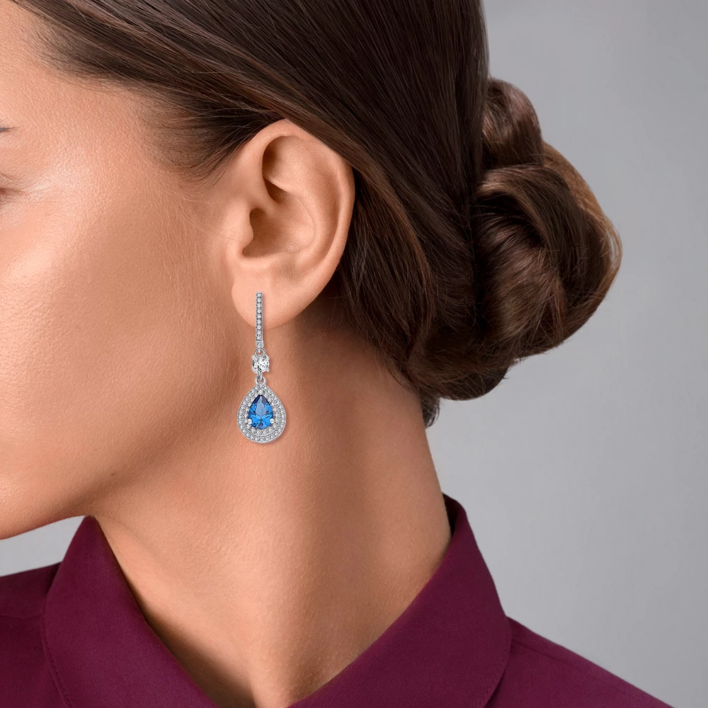Серьги с фианитами из серебра 925 пробы 2