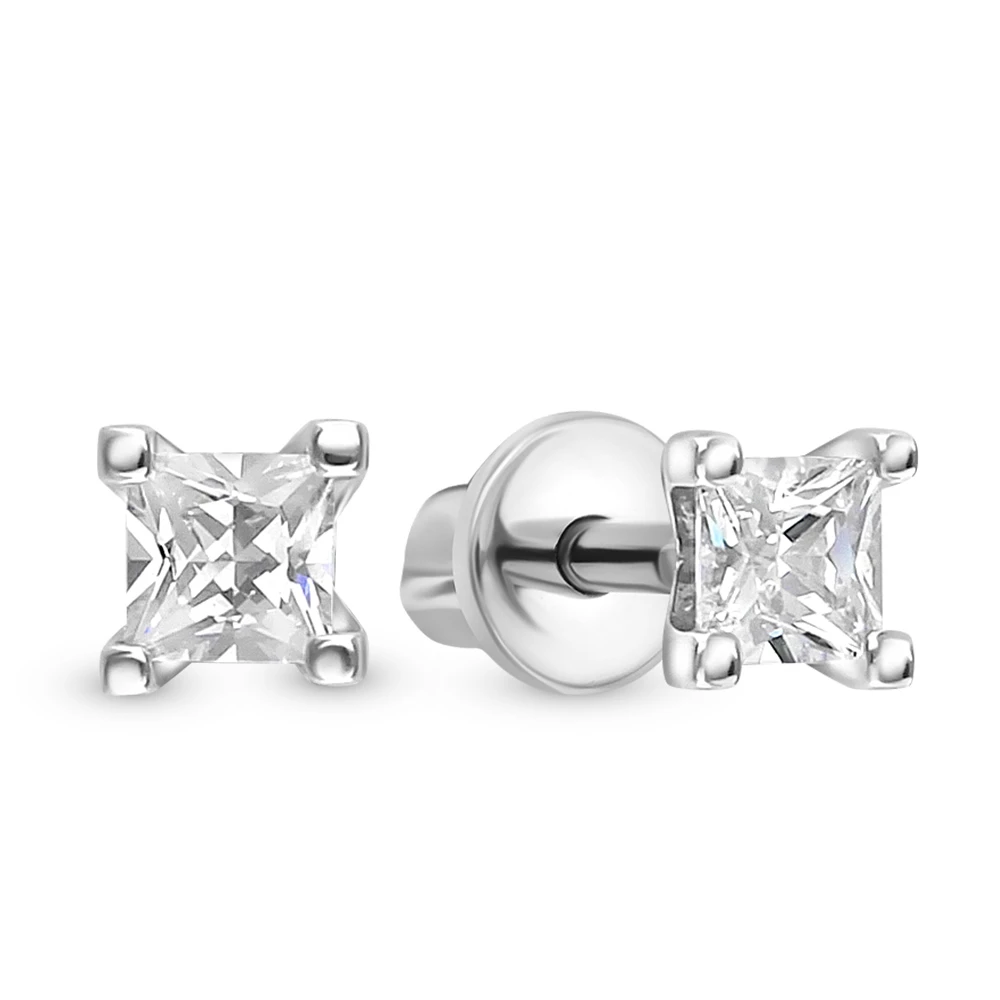 Серьги с фианитами из серебра 925 пробы 1