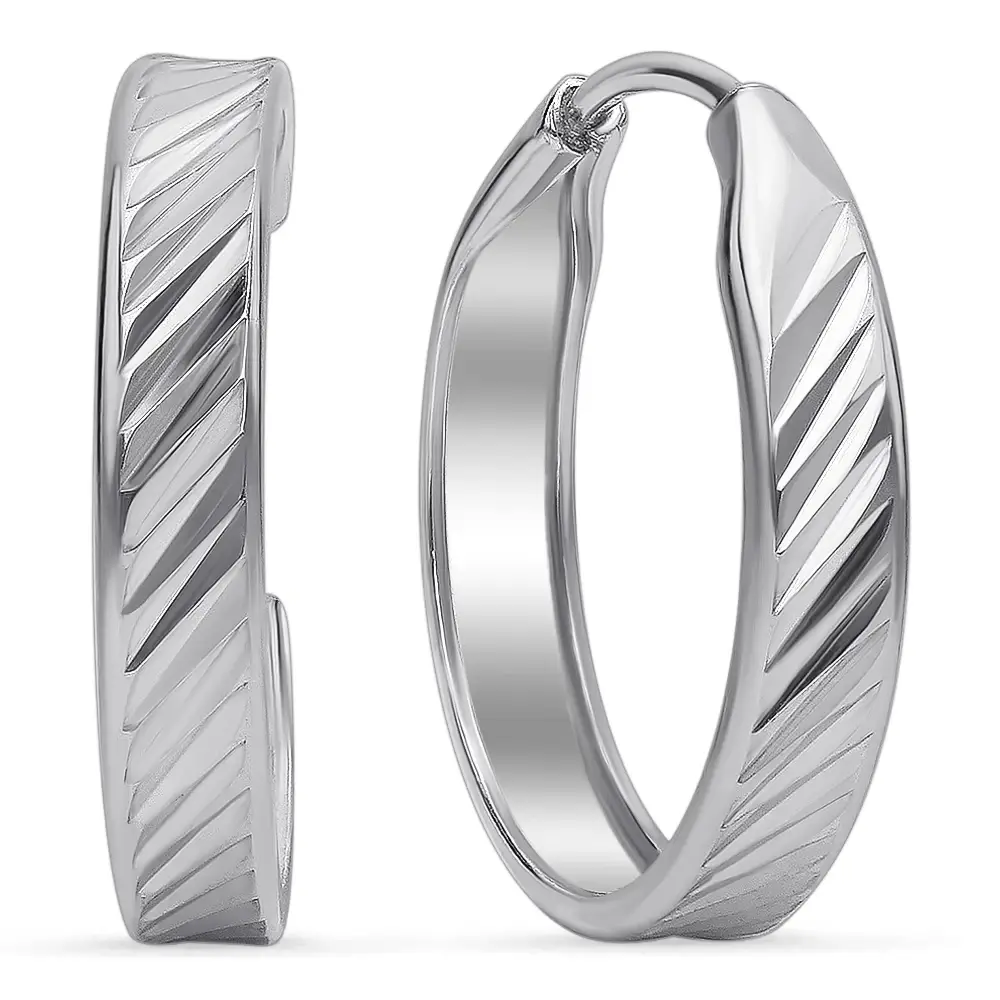 Серьги конго из серебра 925 пробы