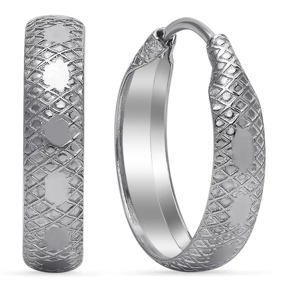 Серьги конго из серебра 925 пробы