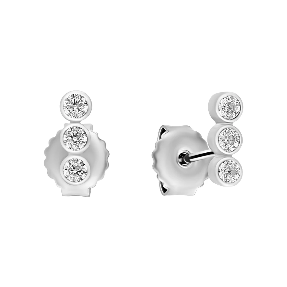 Серьги с фианитами из серебра 925 пробы 1