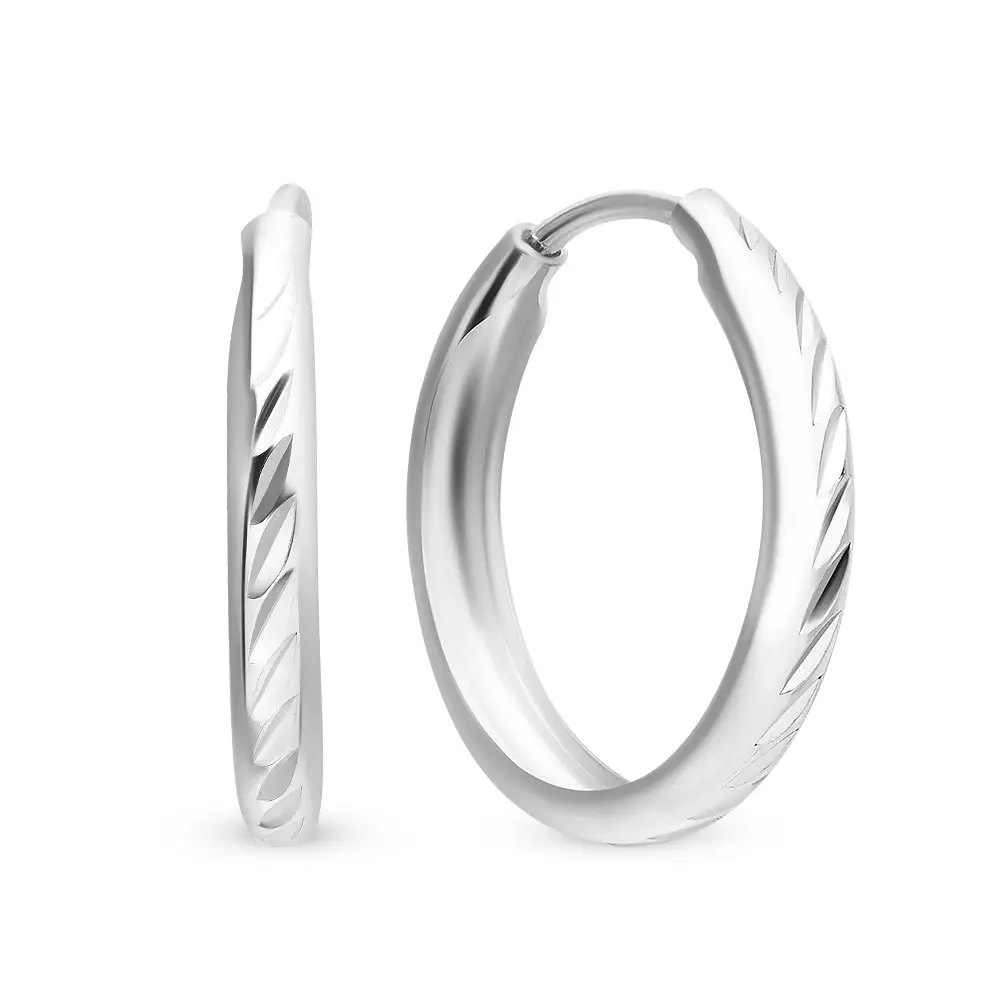 Серьги конго из серебра 925 пробы