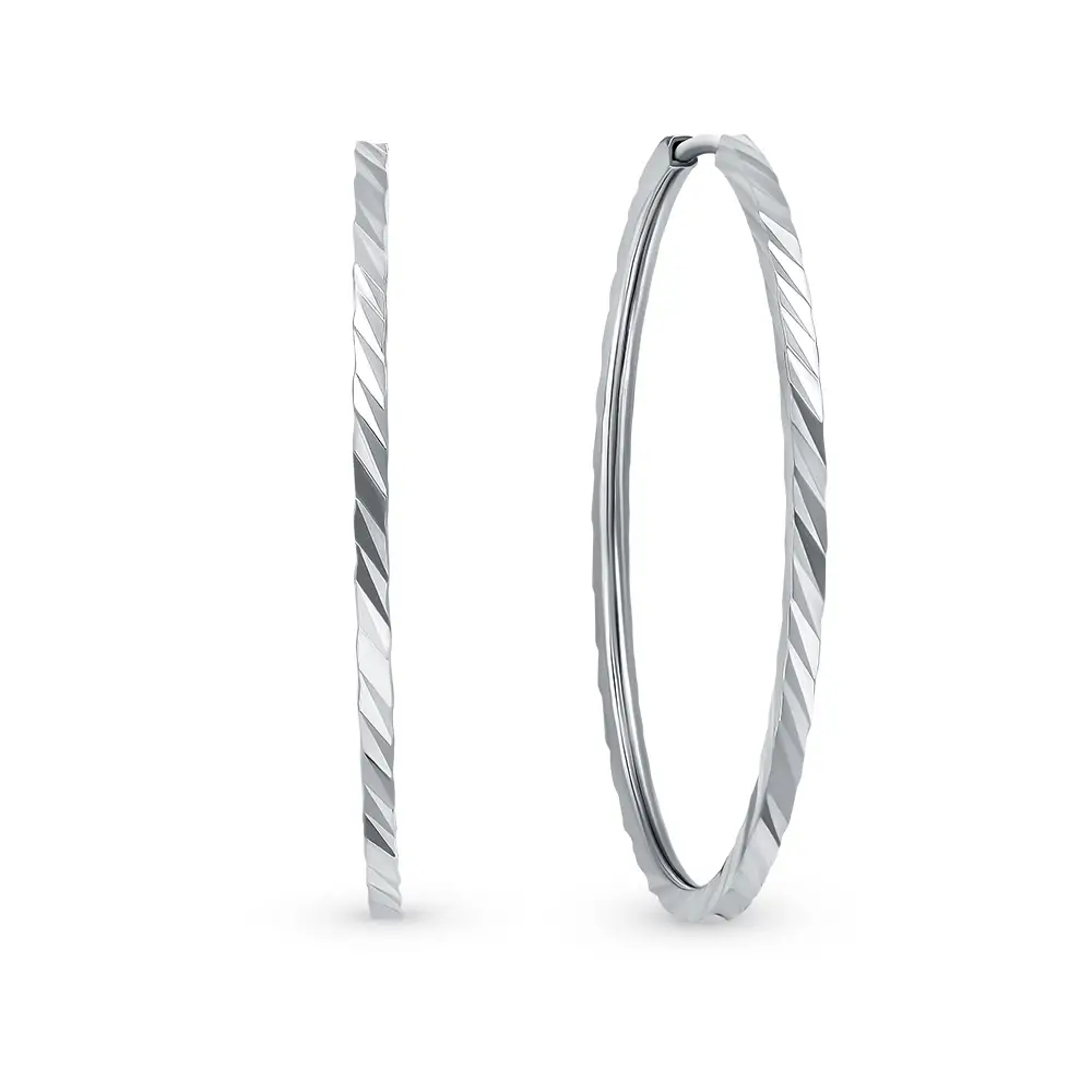 Серьги конго из серебра 925 пробы