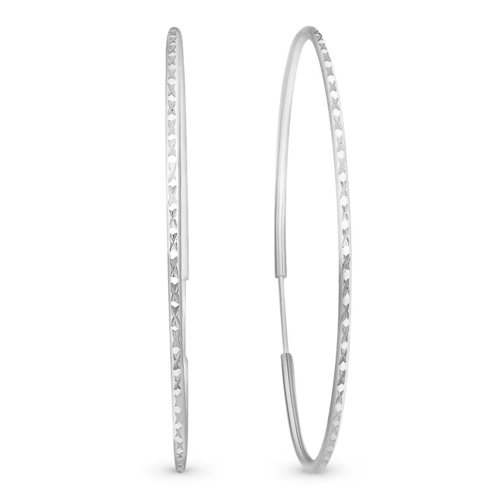 Серьги конго из серебра 925 пробы