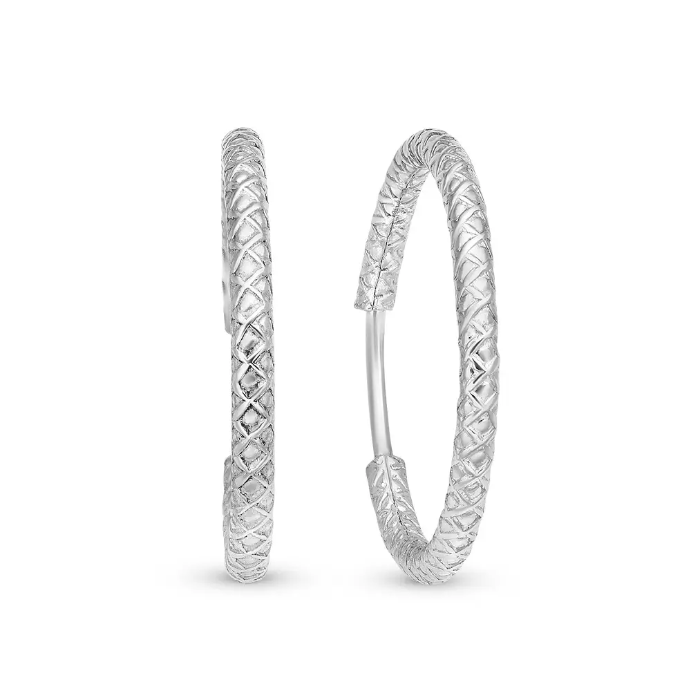 Серьги конго из серебра 925 пробы