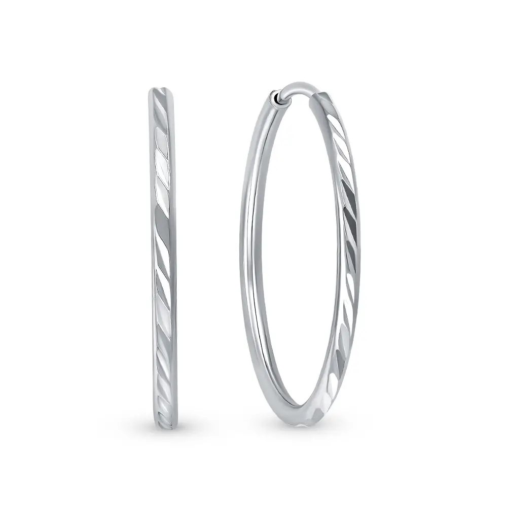 Серьги конго из серебра 925 пробы
