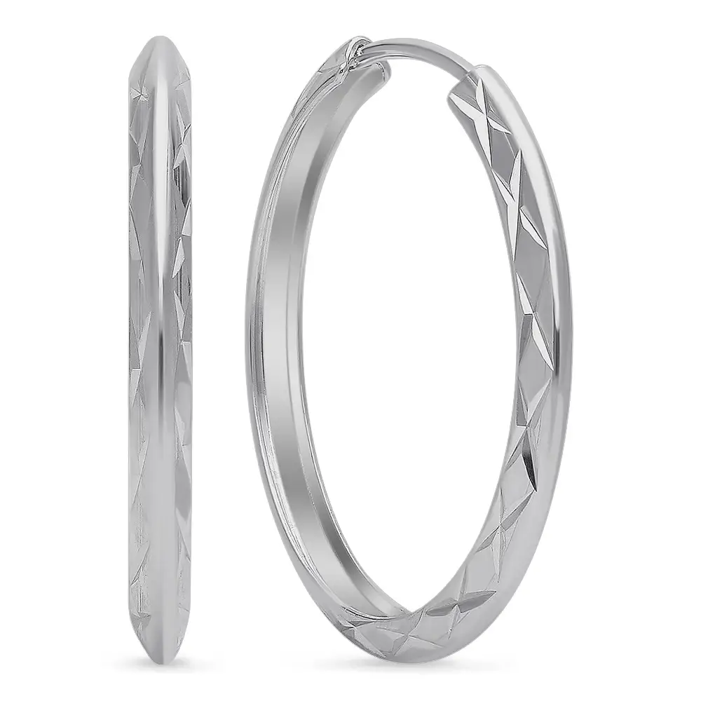 Серьги конго из серебра 925 пробы