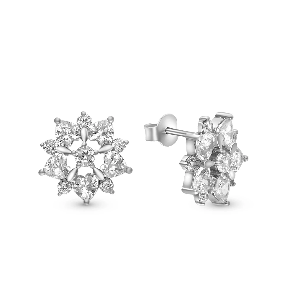 Серьги с фианитами из серебра 925 пробы 2