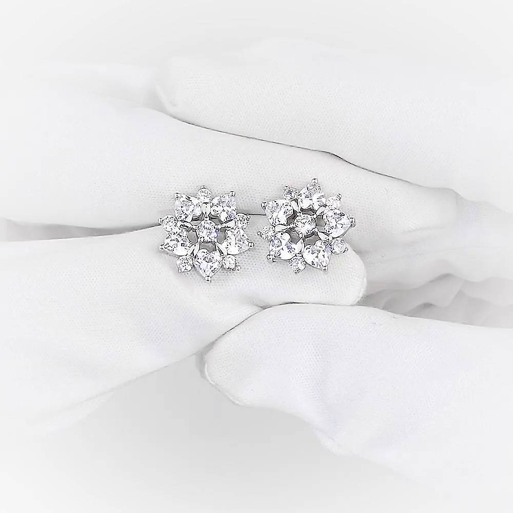 Серьги с фианитами из серебра 925 пробы 1