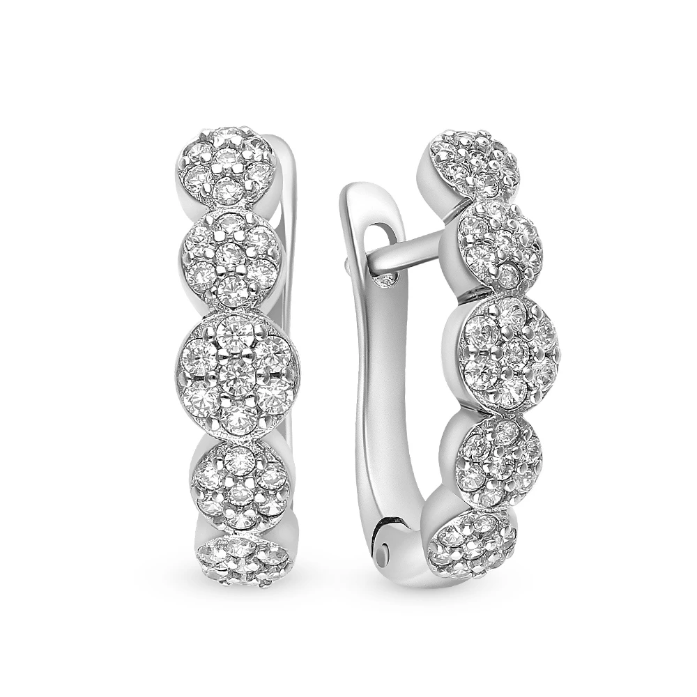 Серьги с цирконом из серебра 925 пробы 1