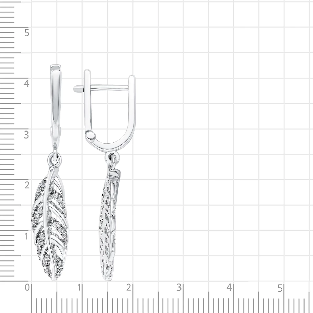 Серьги с фианитами из серебра 925 пробы 2