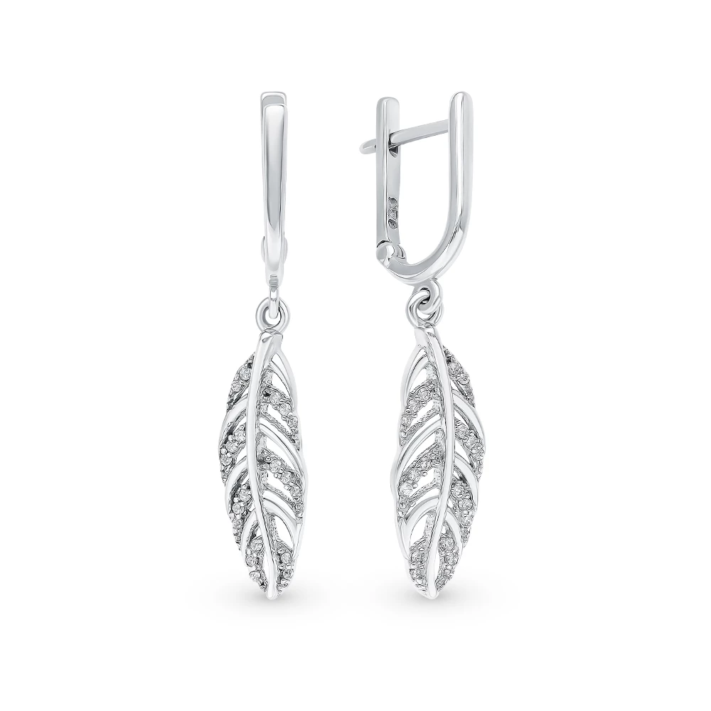 Серьги с фианитами из серебра 925 пробы 1