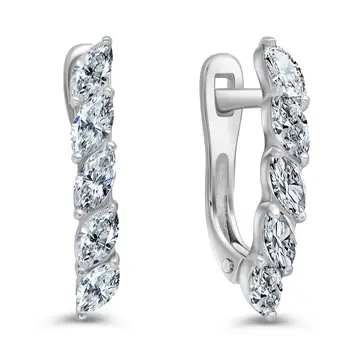 Серьги с фианитами из серебра 925 пробы