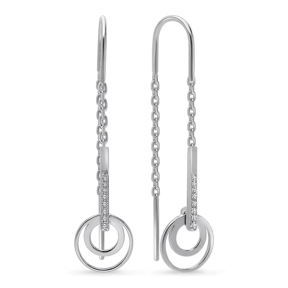 Серьги с фианитами из серебра 925 пробы 1