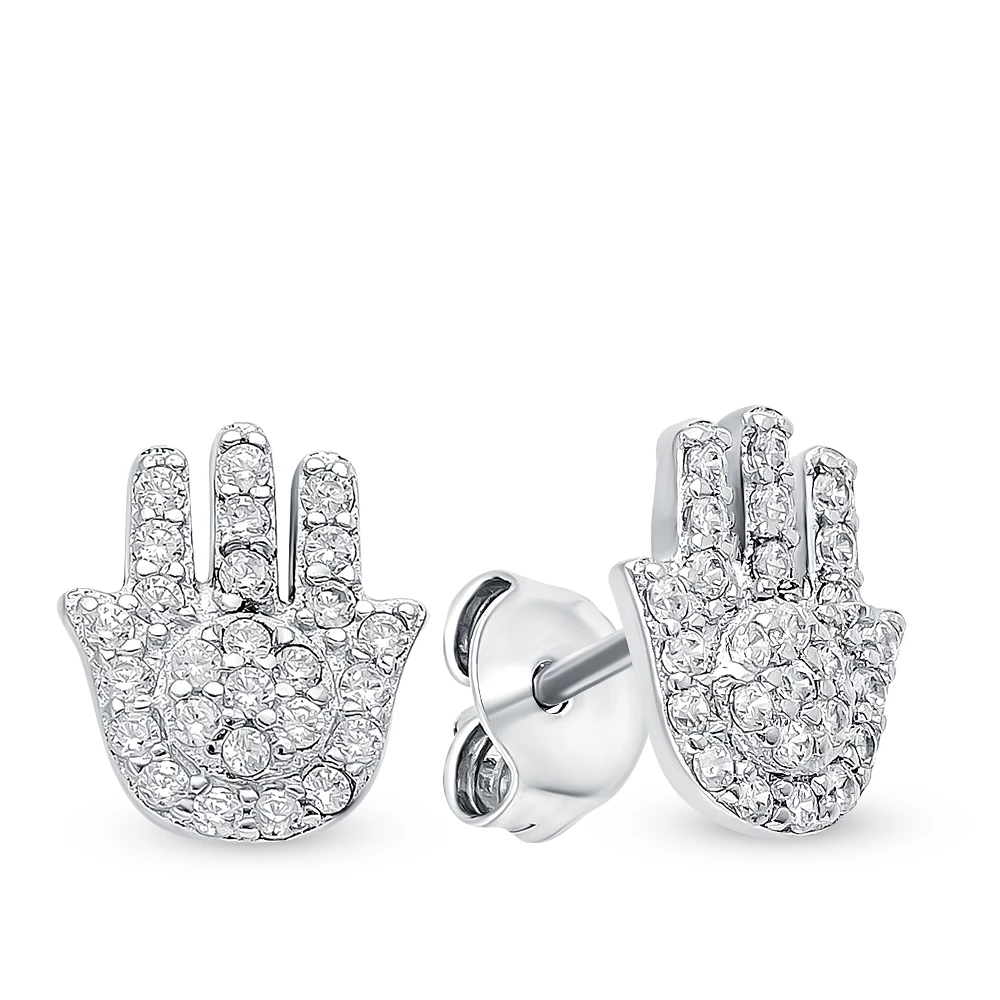 Серьги с фианитами из серебра 925 пробы 1