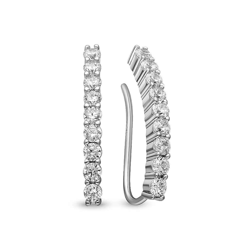 Серьги с фианитами из серебра 925 пробы 1