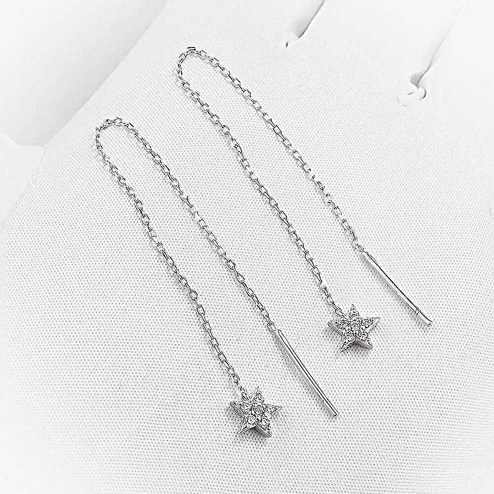 Серьги с фианитами из серебра 925 пробы 1