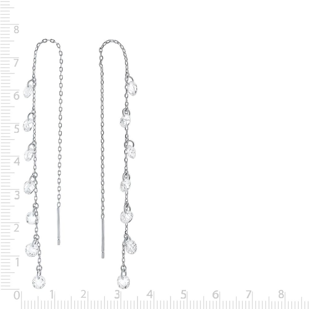 Серьги с фианитами из серебра 925 пробы 2