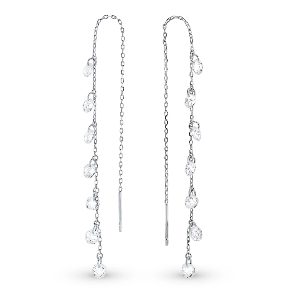 Серьги с фианитами из серебра 925 пробы 1