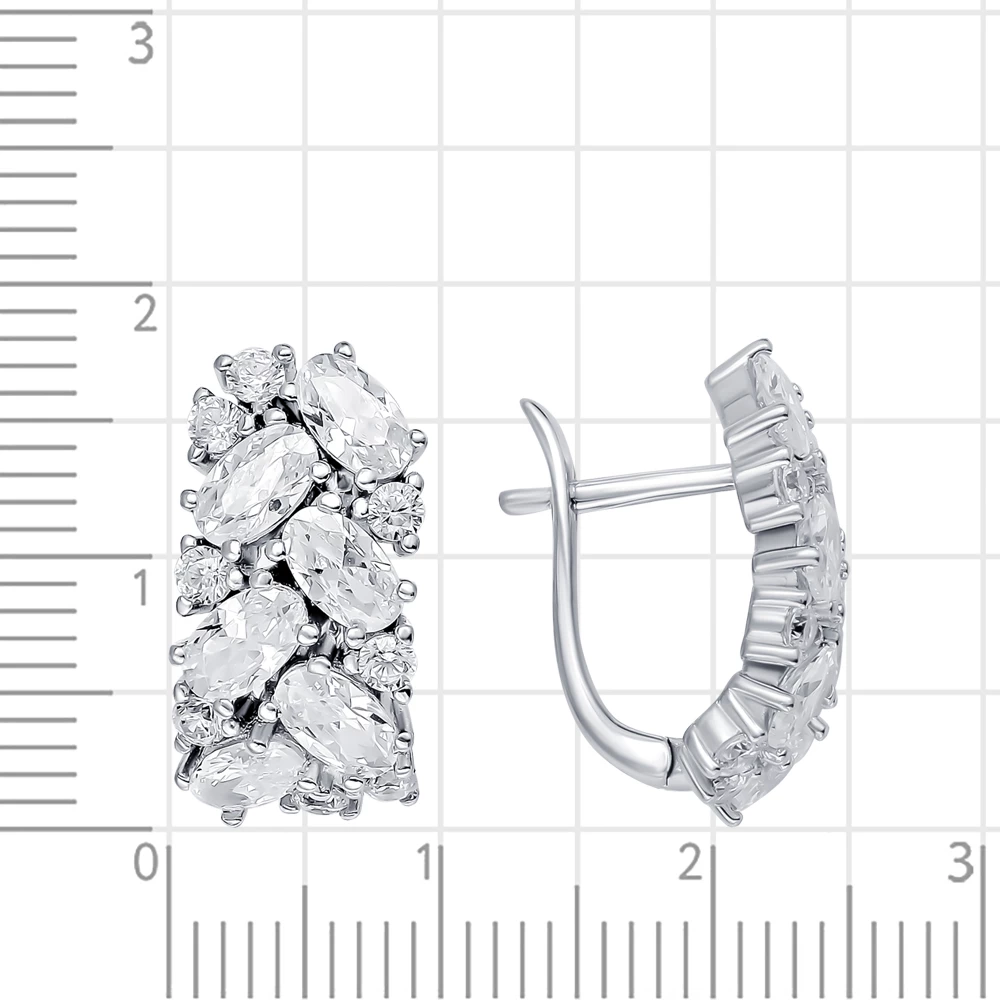 Серьги с фианитами из серебра 925 пробы 3