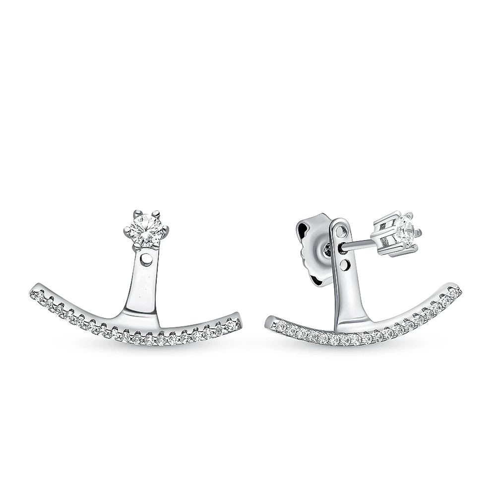 Серьги с фианитами из серебра 925 пробы 1