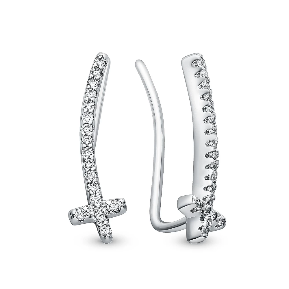 Серьги с фианитами из серебра 925 пробы 1
