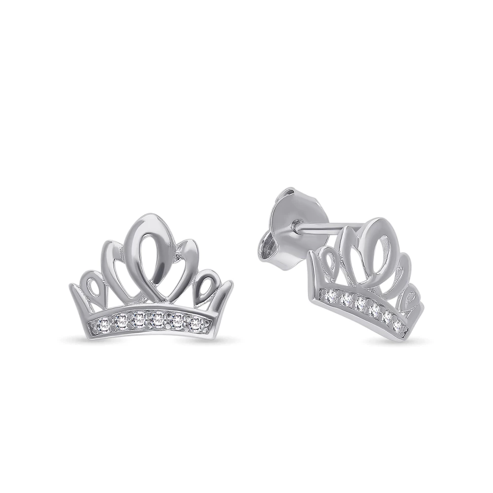 Серьги с фианитами из серебра 925 пробы 1