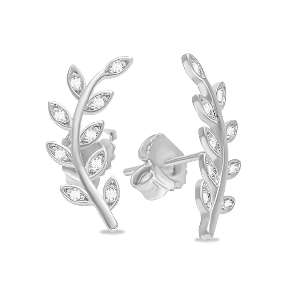 Серьги с фианитами из серебра 925 пробы 1