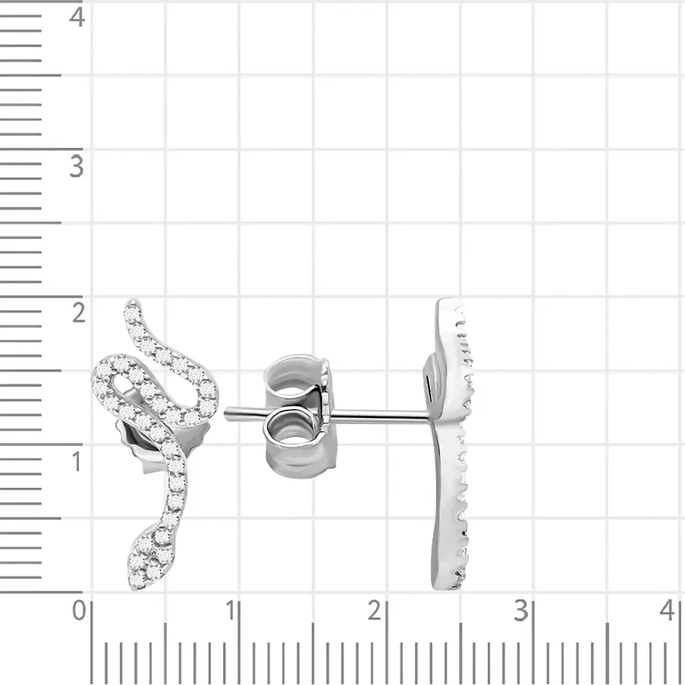 Серьги с фианитами из серебра 925 пробы 3