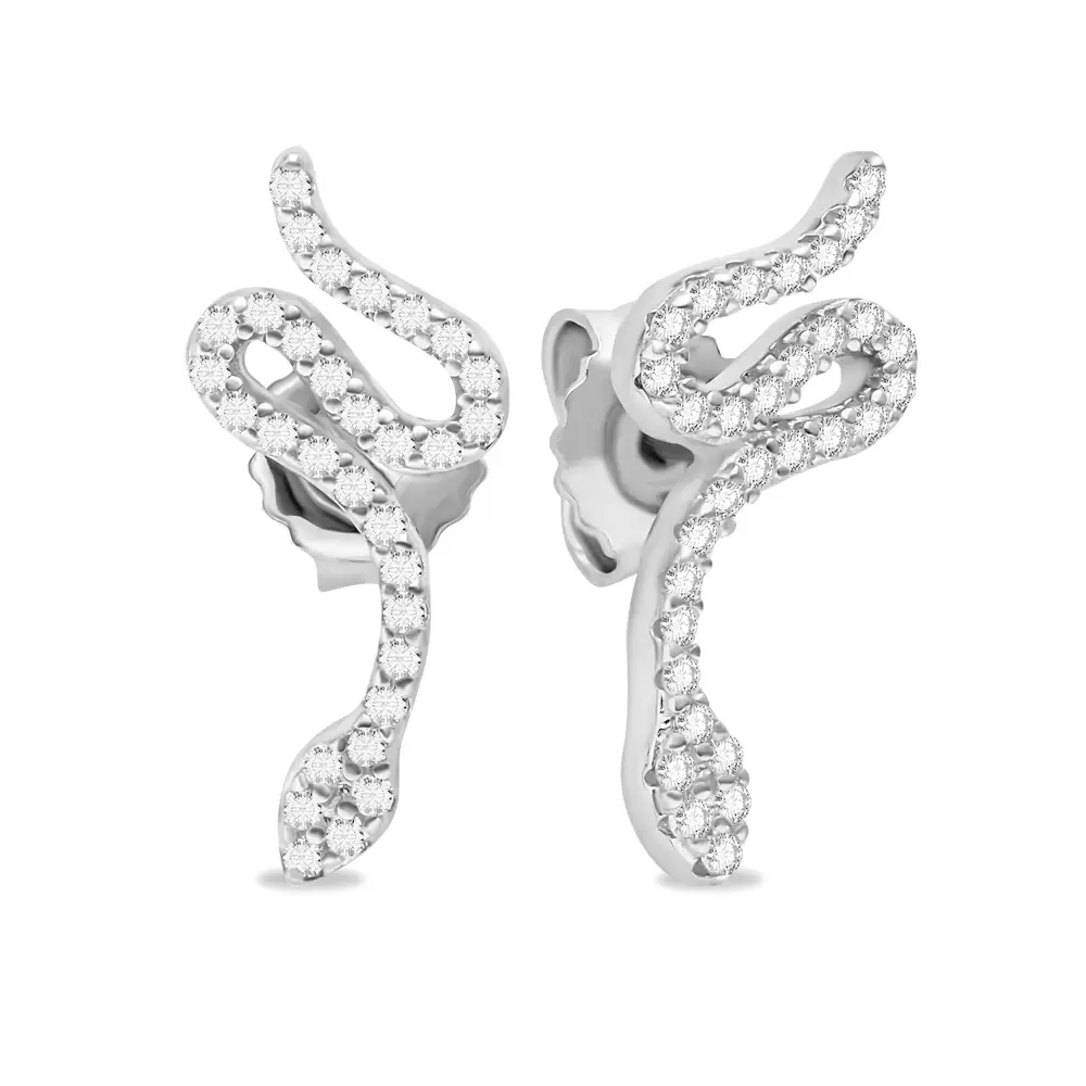 Серьги с фианитами из серебра 925 пробы 1