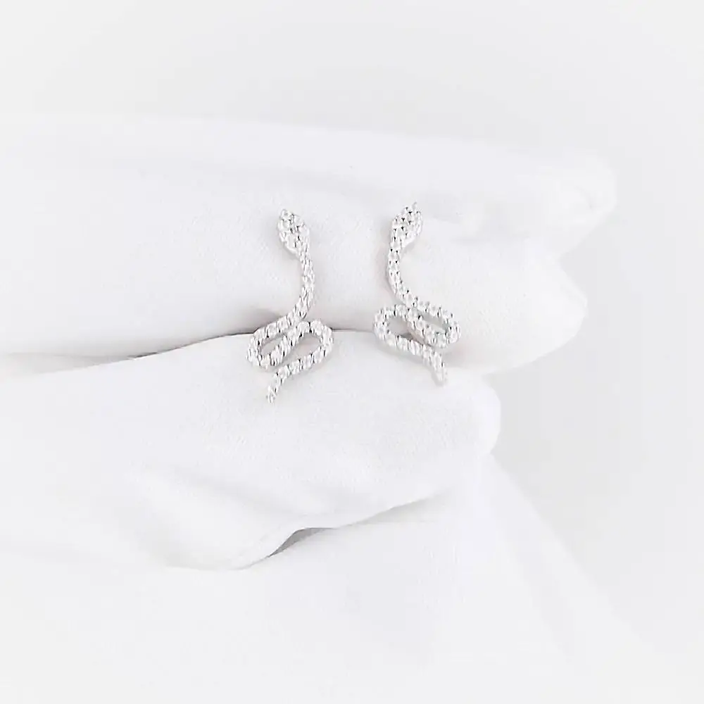 Серьги с фианитами из серебра 925 пробы 2